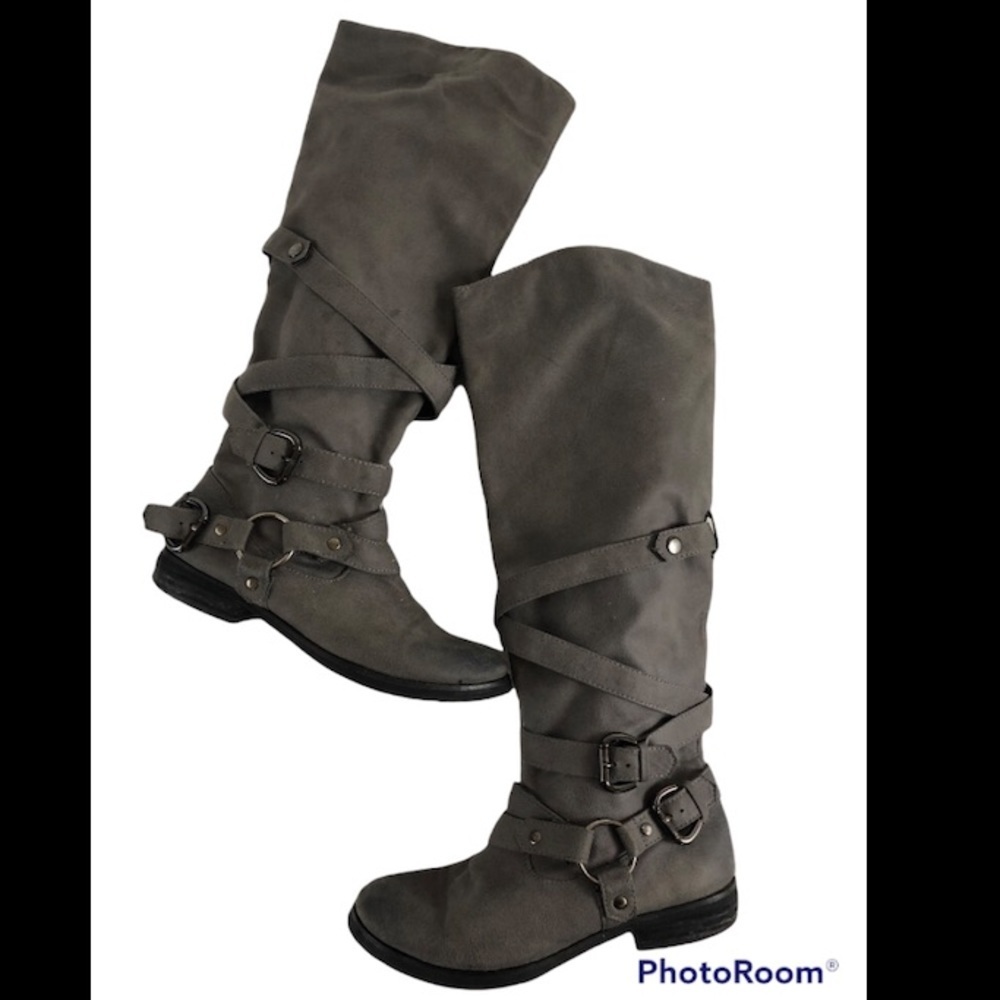 Moto steampunk grey ‘Veteran’ boot 6.5 M